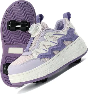 Kids Roller Skate Shoes with Detachable Wheels Fashion Sneakers for Boys & Girls, Outdoor Sports Shoes for Teens