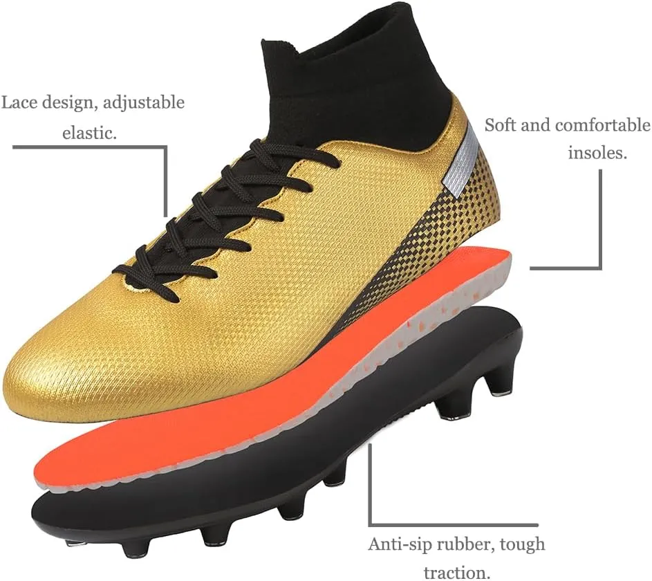 Kids Soccer Cleats Boys Girls Football Shoes Athletic Anti-Slip Outdoor/Indoor Sports Shoes