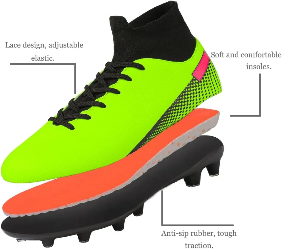 Kids Soccer Cleats Boys Girls Football Shoes Athletic Anti-Slip Outdoor/Indoor Sports Shoes