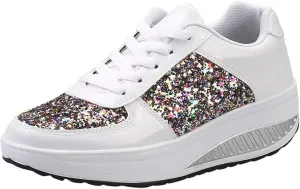 Ladies Girls Shoes Sport Sequins Wedges Shake Fashion Women's Lace up Water Shoes for Women