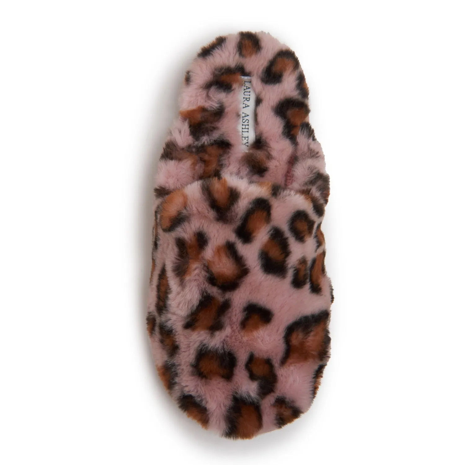Laura Ashley Scuff Slippers, Plush Animal Print Slip-Ons for Women with Memory Foam Insole