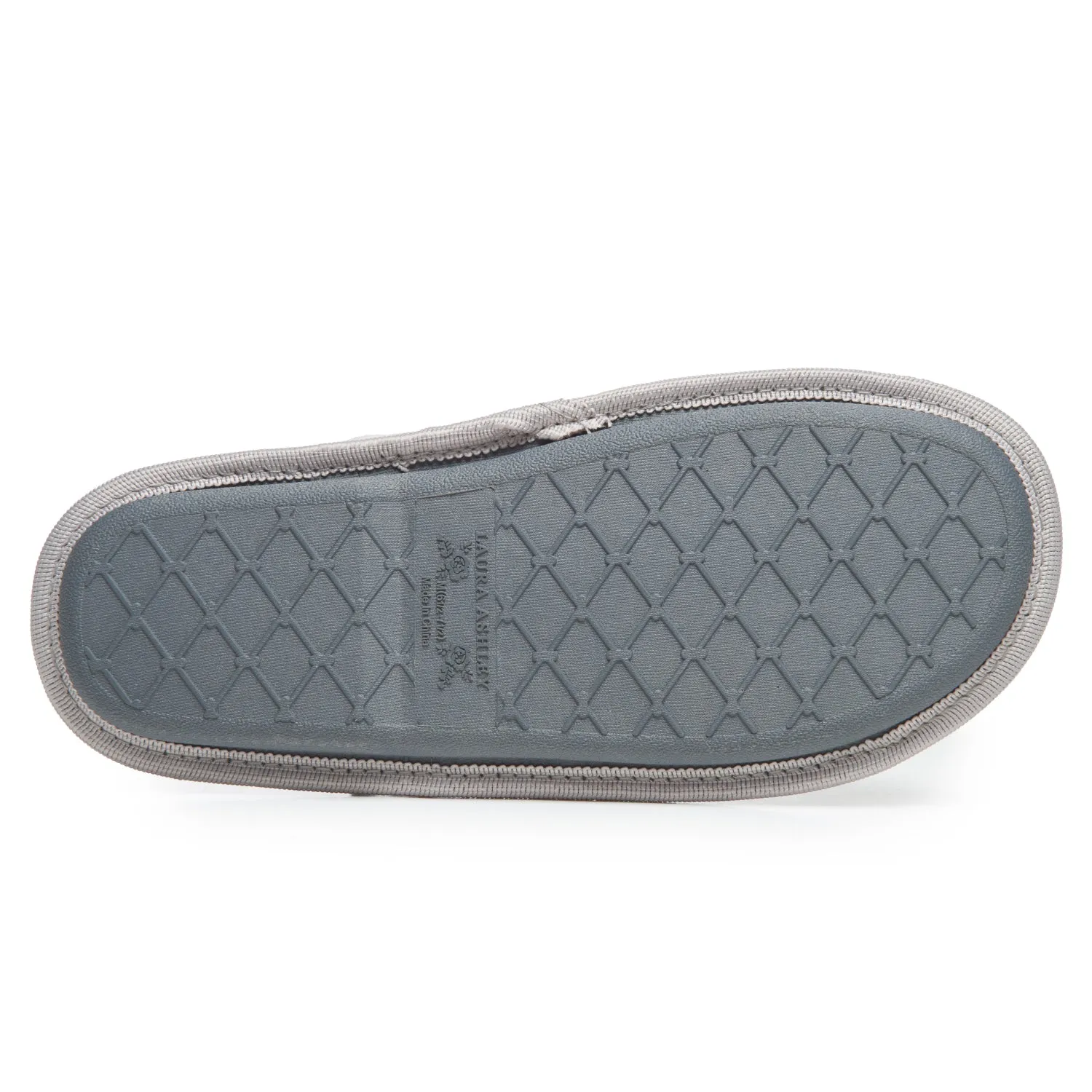 Laura Ashley Spa Texture Open Toe Plush Fleece House Slippers with Collar and Memory Foam, Ladies Easy Slip on Soft Cozy Warm Indoor Outdoor Use