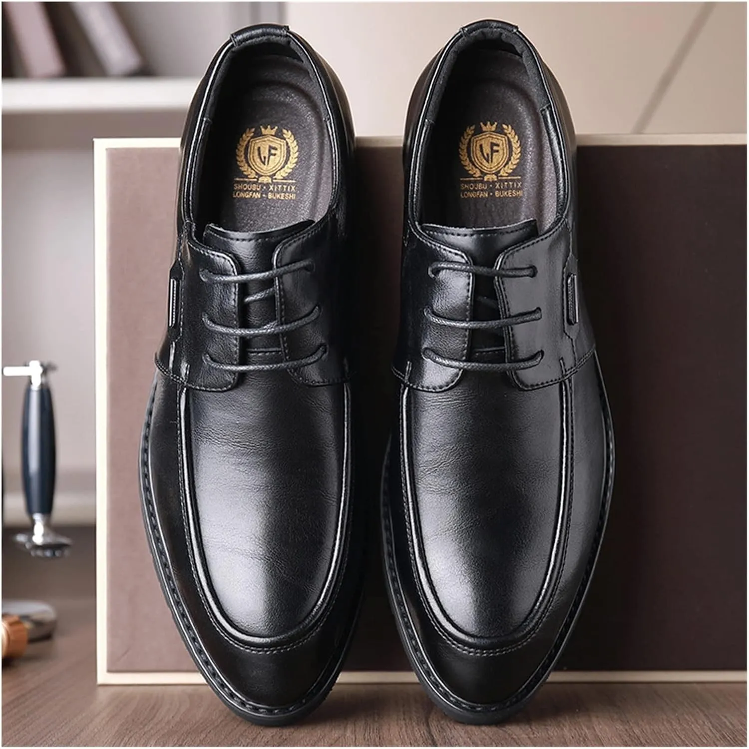 LAZIRO Genuine Leather Breathable Men's Shoes Men's Business Formal Wear British Trend Casual Leather Shoes