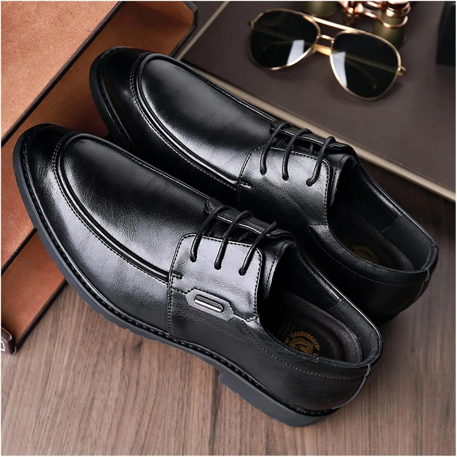 LAZIRO Genuine Leather Breathable Men's Shoes Men's Business Formal Wear British Trend Casual Leather Shoes