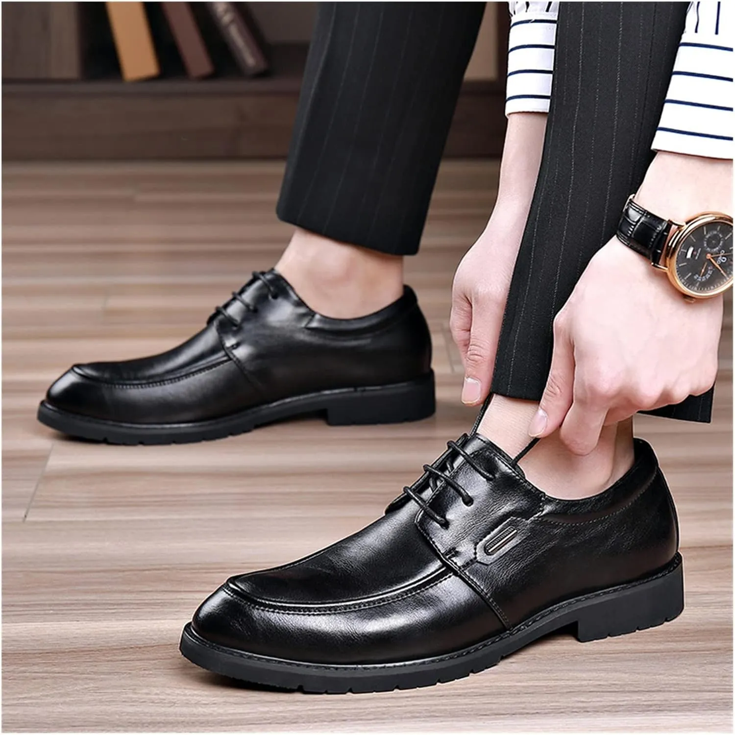 LAZIRO Genuine Leather Breathable Men's Shoes Men's Business Formal Wear British Trend Casual Leather Shoes