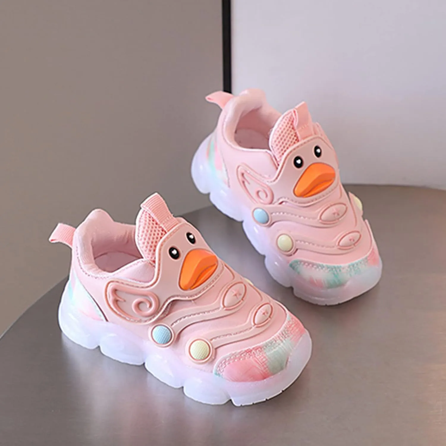 Leather Light Up 𝗖artoon Sneaker for Toddler Baby Boys Led First Walking Sport Shoes Outdoor Breathable Non Slip Shoes