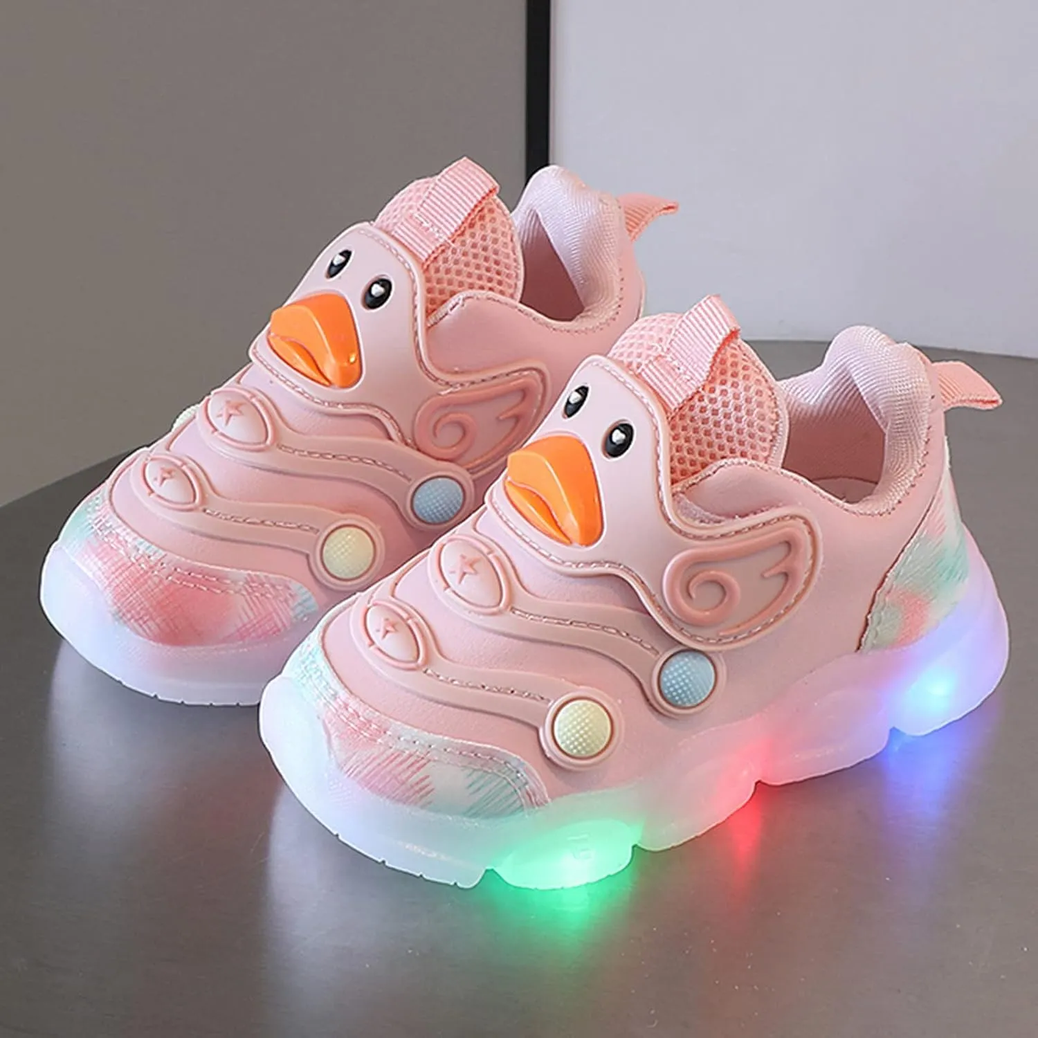 Leather Light Up 𝗖artoon Sneaker for Toddler Baby Boys Led First Walking Sport Shoes Outdoor Breathable Non Slip Shoes