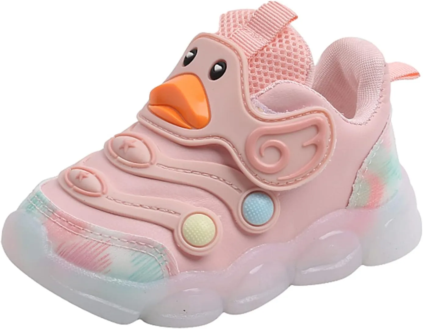 Leather Light Up 𝗖artoon Sneaker for Toddler Baby Boys Led First Walking Sport Shoes Outdoor Breathable Non Slip Shoes