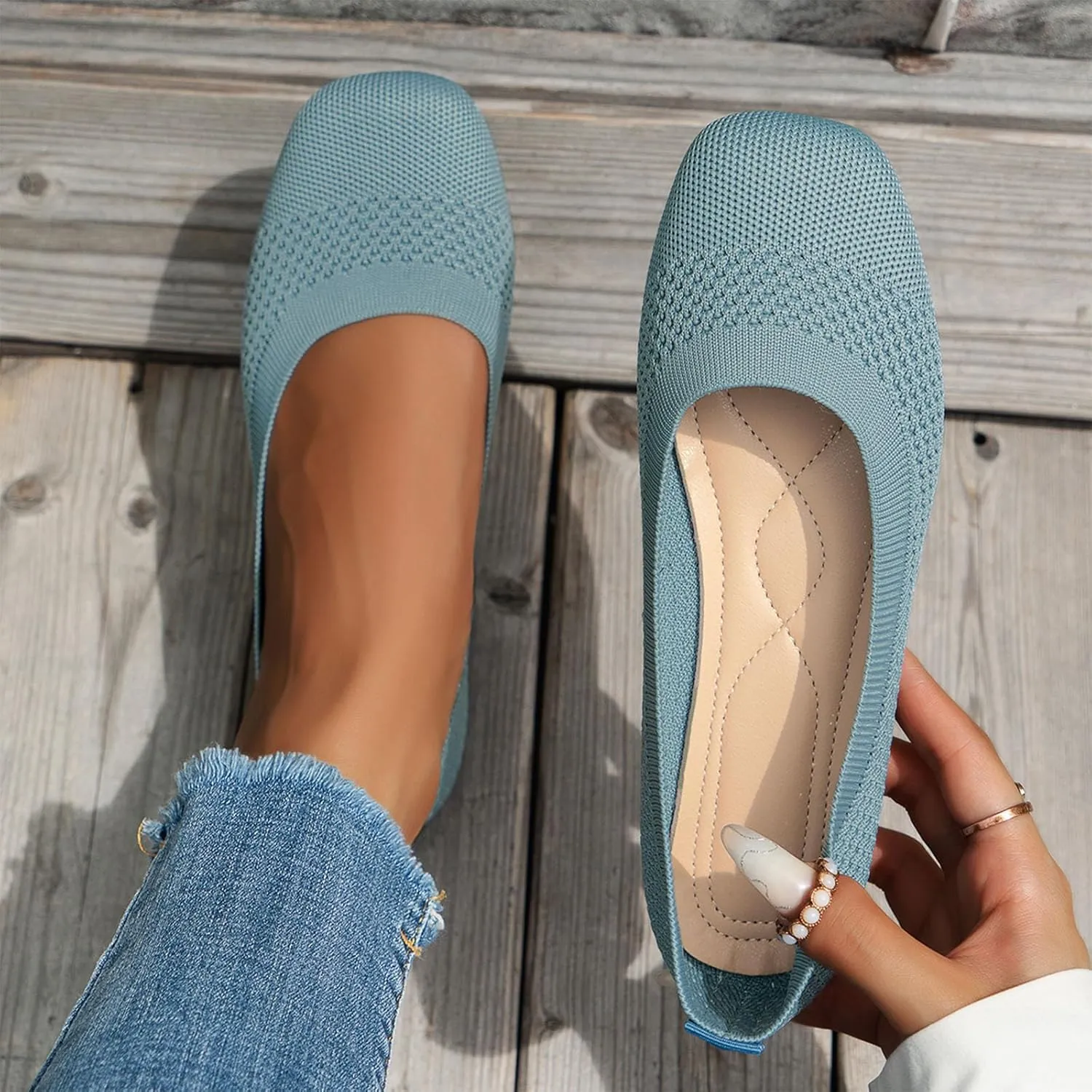 Low Wedge Round Toe Ankle Strap Women Flat Shoes Slip On Comfortable Walking Ballerina Shoes Cute Comfortable Dress Flats