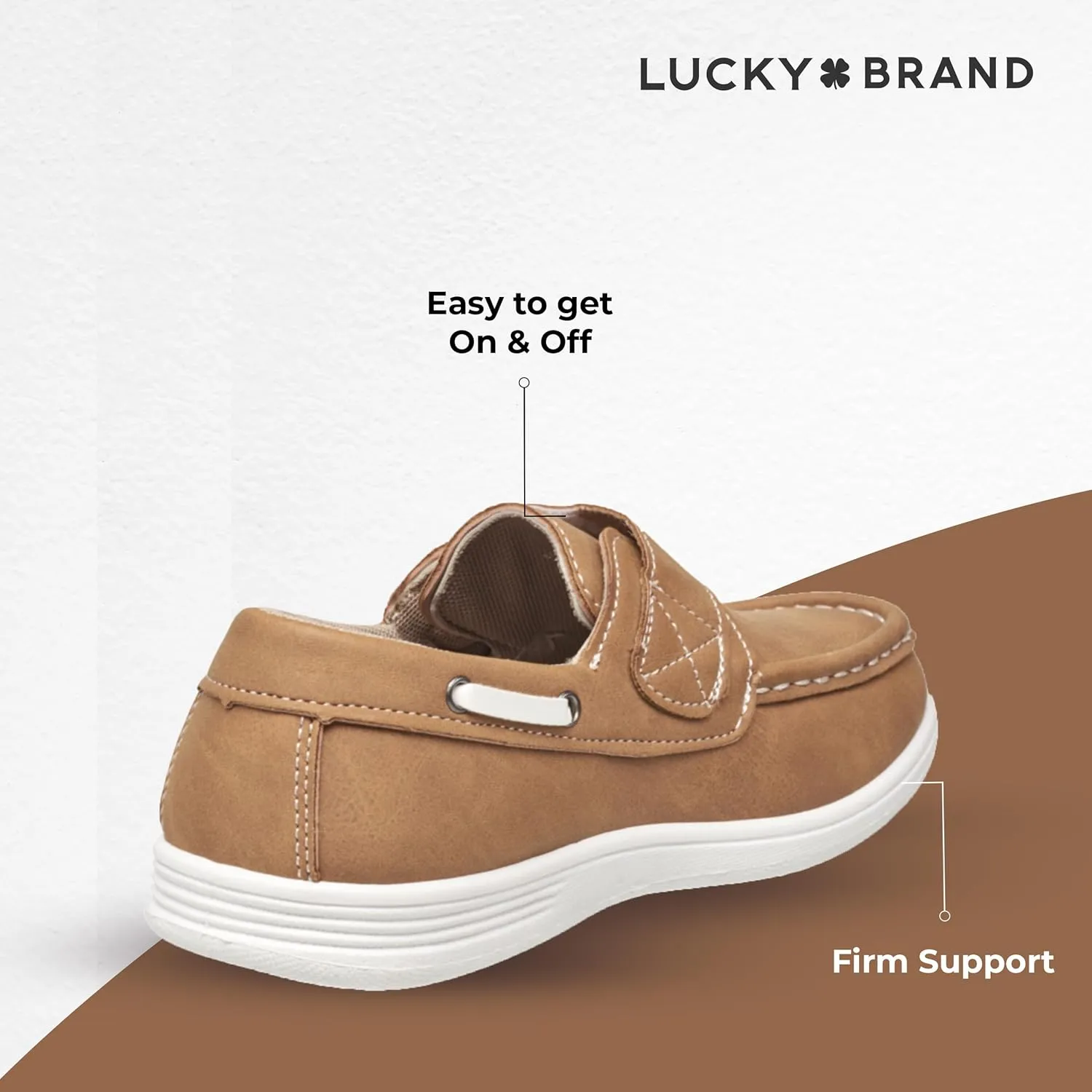 Lucky Brand Boat Shoes for Kids | Kid’s Loafers & Sneakers with Velcro Closure | Fashionable School Shoes | Boys Casual Shoes (Little Kid & Big Kid)