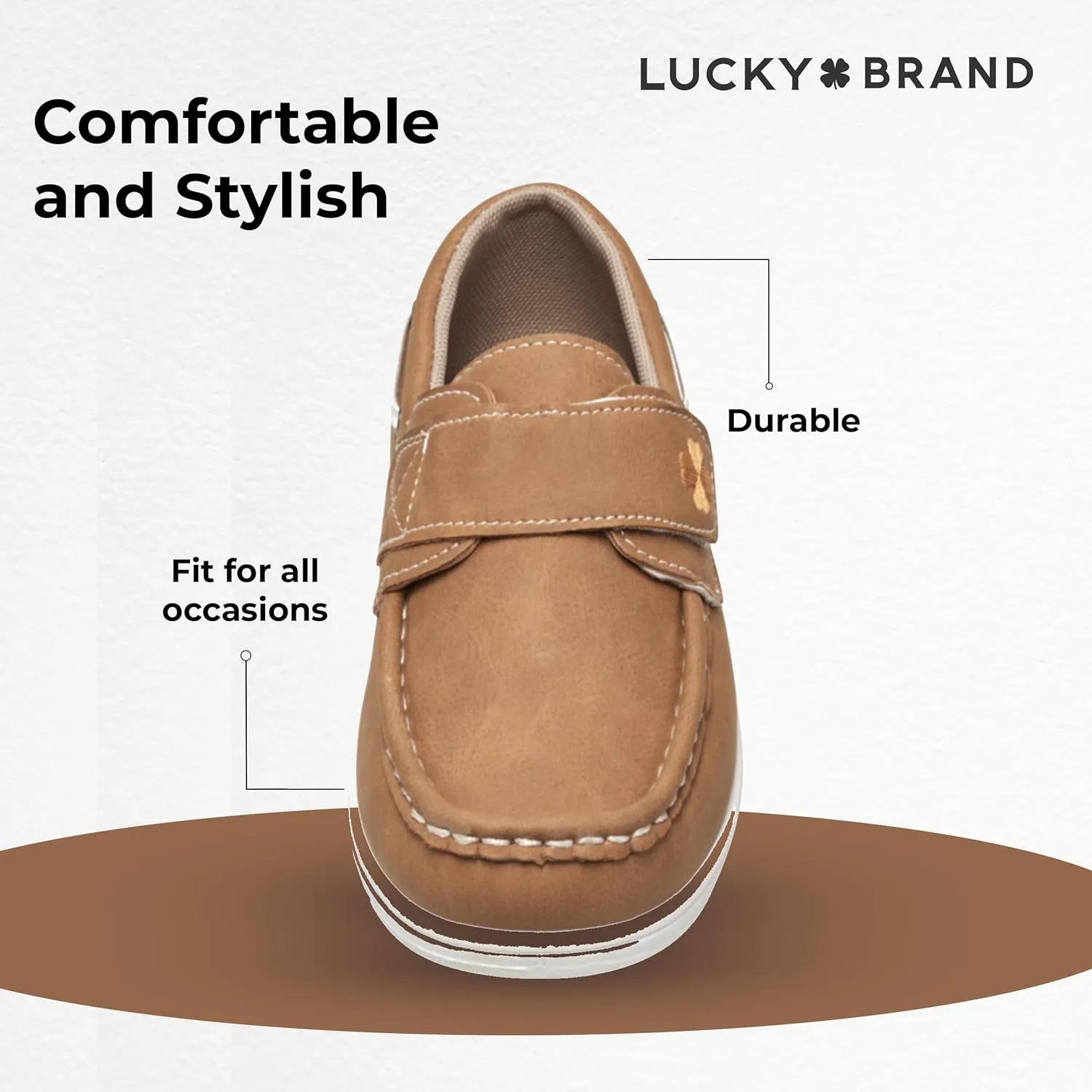 Lucky Brand Boat Shoes for Kids | Kid’s Loafers & Sneakers with Velcro Closure | Fashionable School Shoes | Boys Casual Shoes (Little Kid & Big Kid)