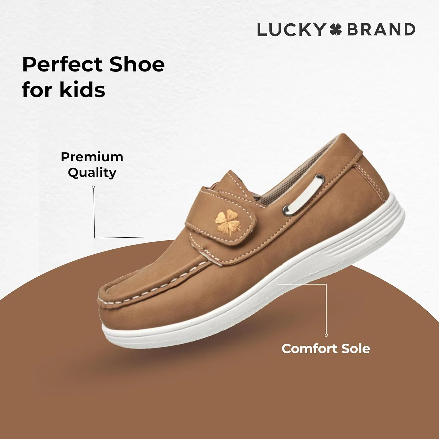 Lucky Brand Boat Shoes for Kids | Kid’s Loafers & Sneakers with Velcro Closure | Fashionable School Shoes | Boys Casual Shoes (Little Kid & Big Kid)