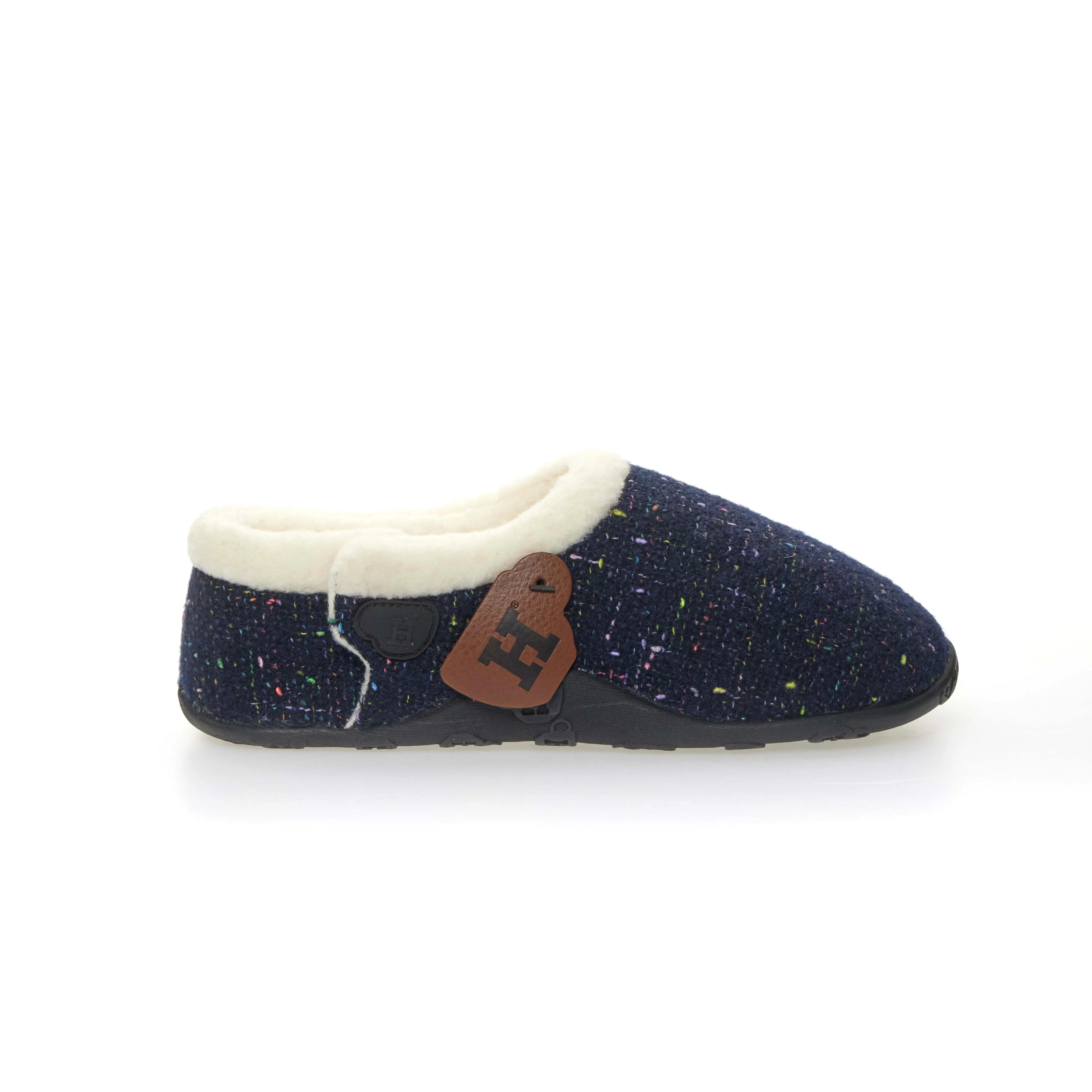 Luna - Navy Flecked Women's Slippers
