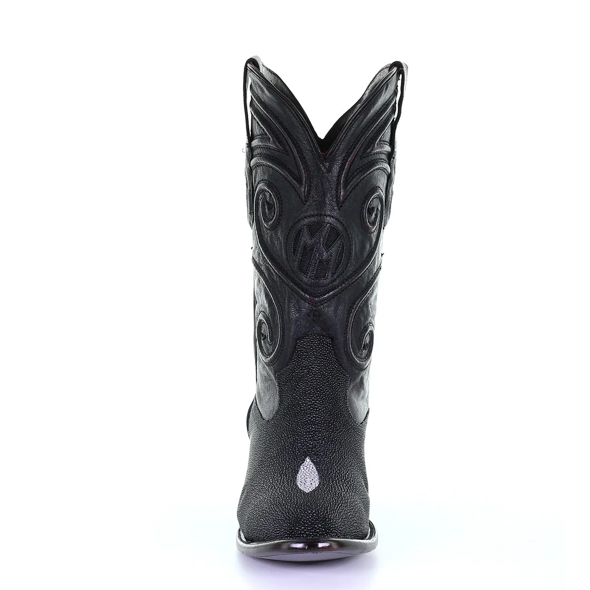 M2125 - Montana black dress cowboy stingray leather boots for men