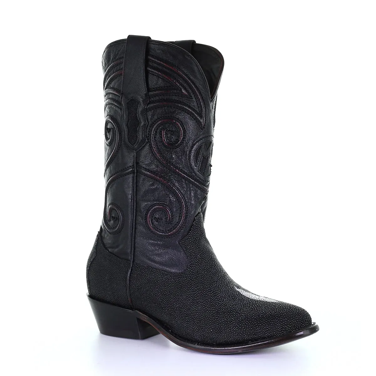 M2125 - Montana black dress cowboy stingray leather boots for men