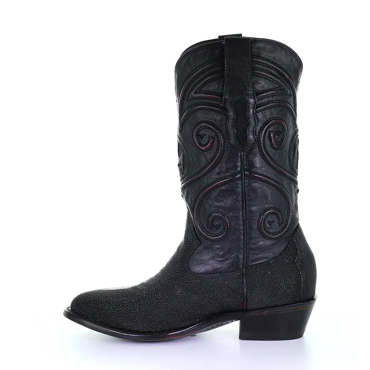 M2125 - Montana black dress cowboy stingray leather boots for men