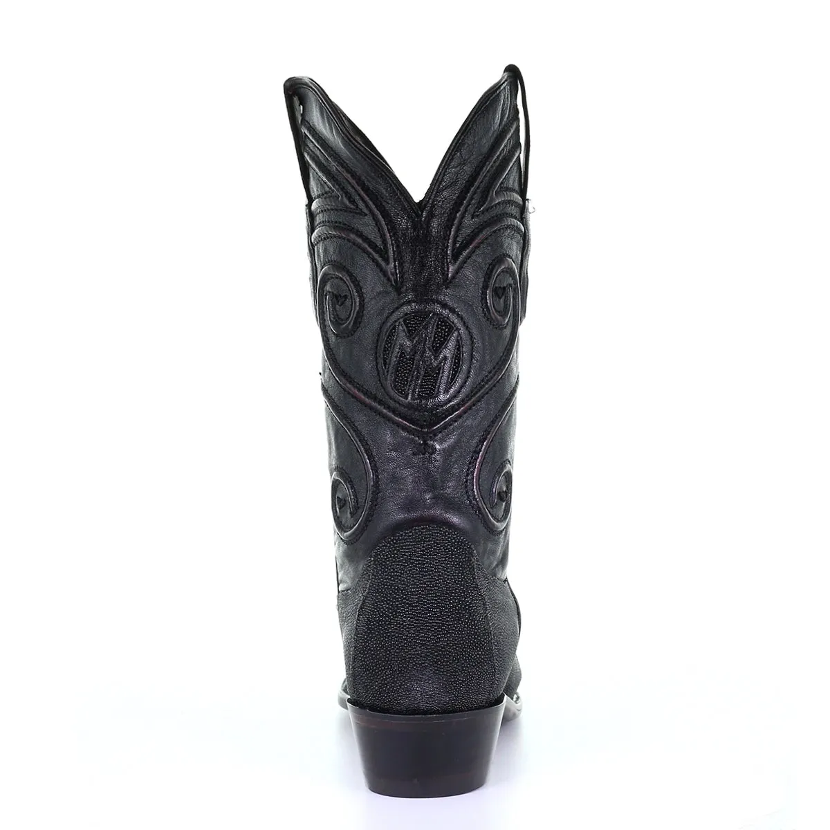 M2125 - Montana black dress cowboy stingray leather boots for men