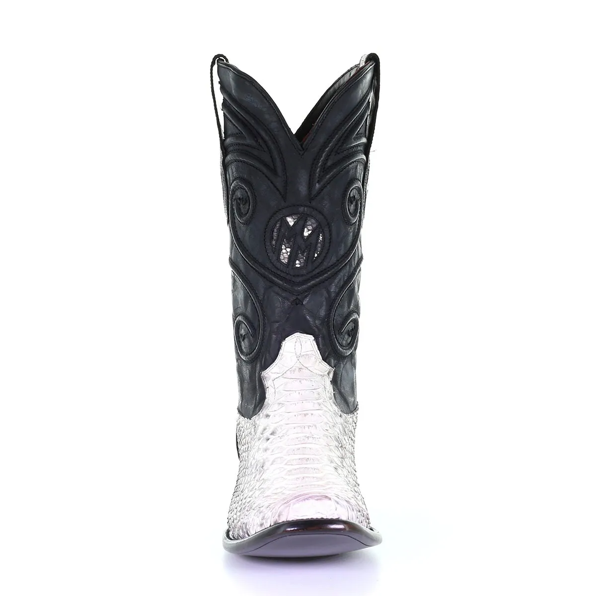M2163 - Montana white western cowboy python skin boots for men
