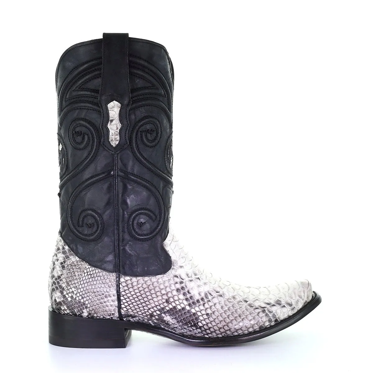 M2163 - Montana white western cowboy python skin boots for men