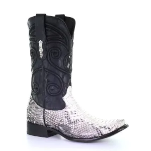 M2163 - Montana white western cowboy python skin boots for men