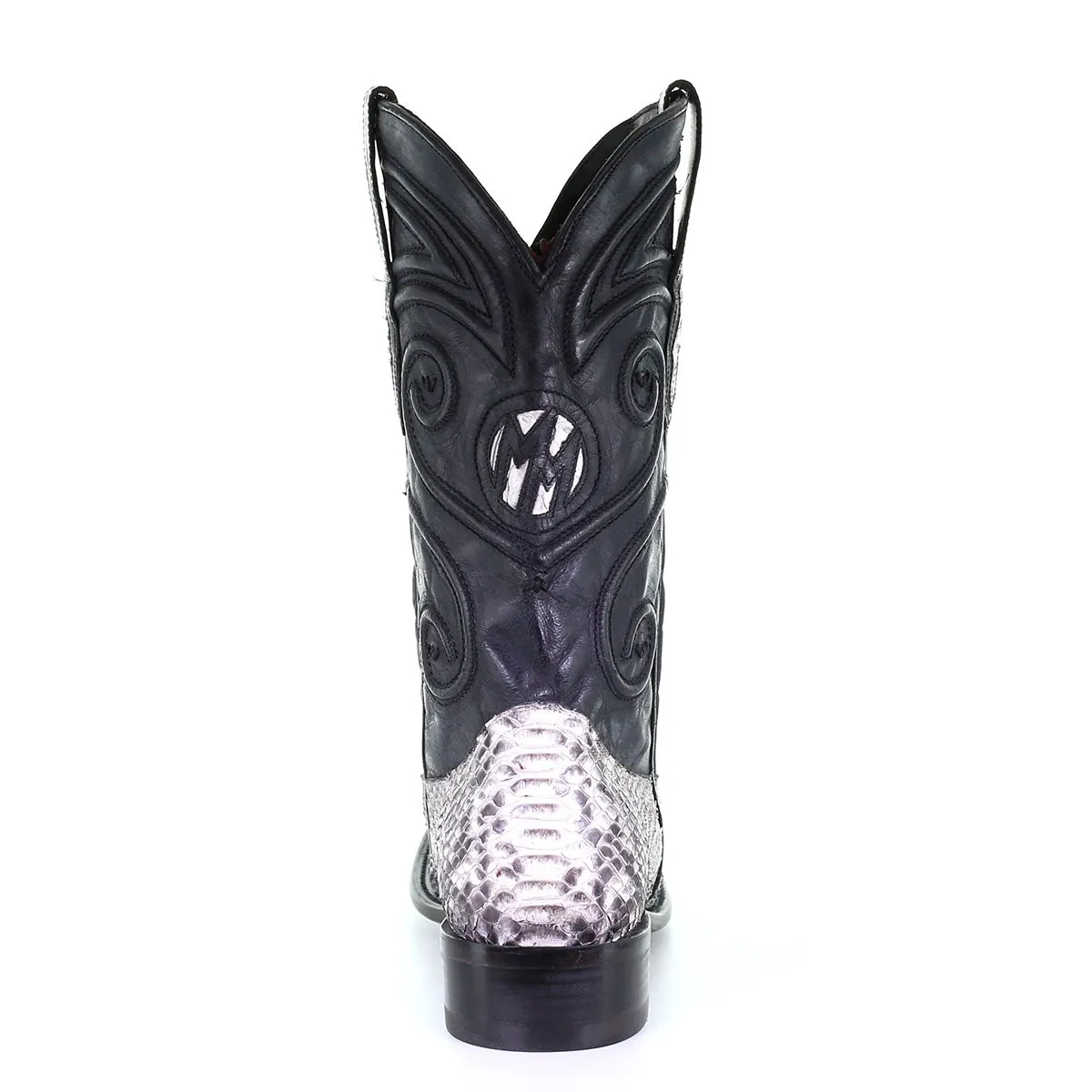 M2163 - Montana white western cowboy python skin boots for men