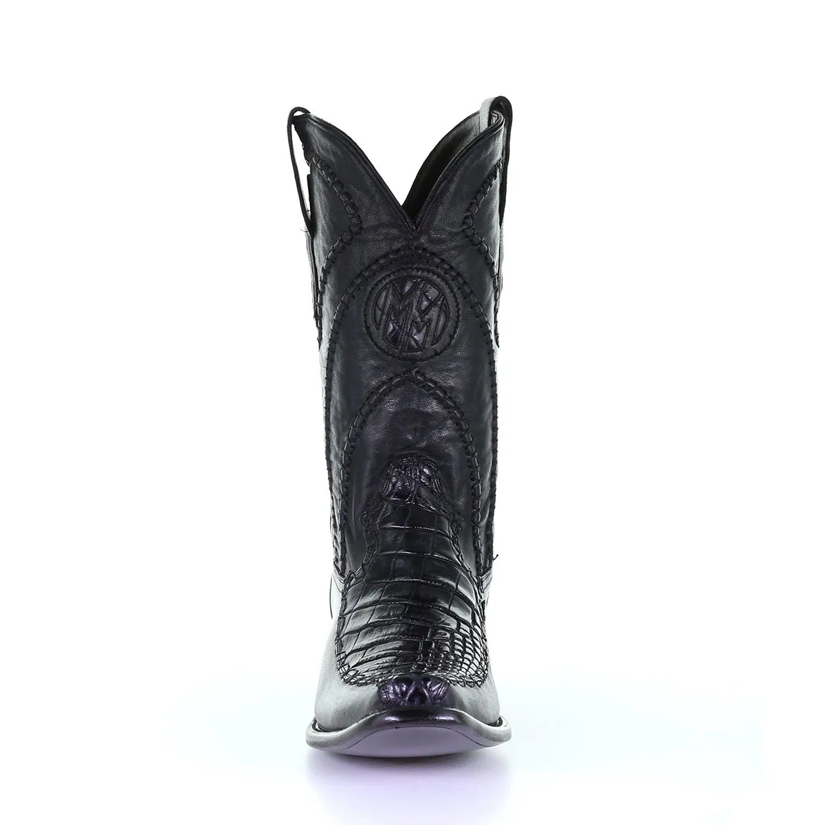 M2169 - Montana black casual cowboy alligator boots for men