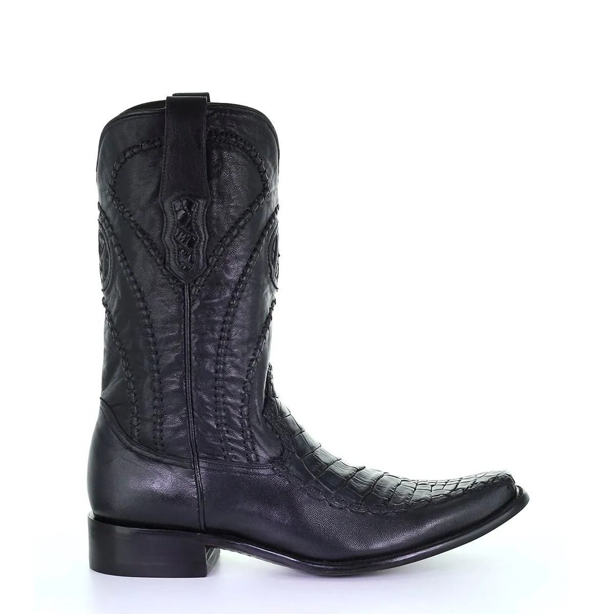 M2169 - Montana black casual cowboy alligator boots for men