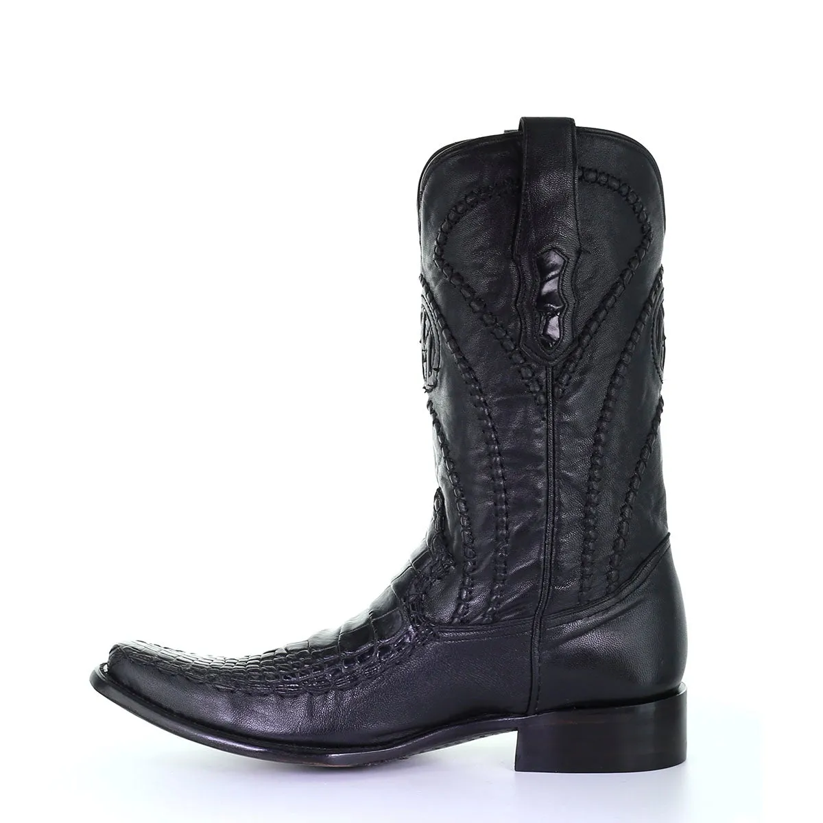M2169 - Montana black casual cowboy alligator boots for men