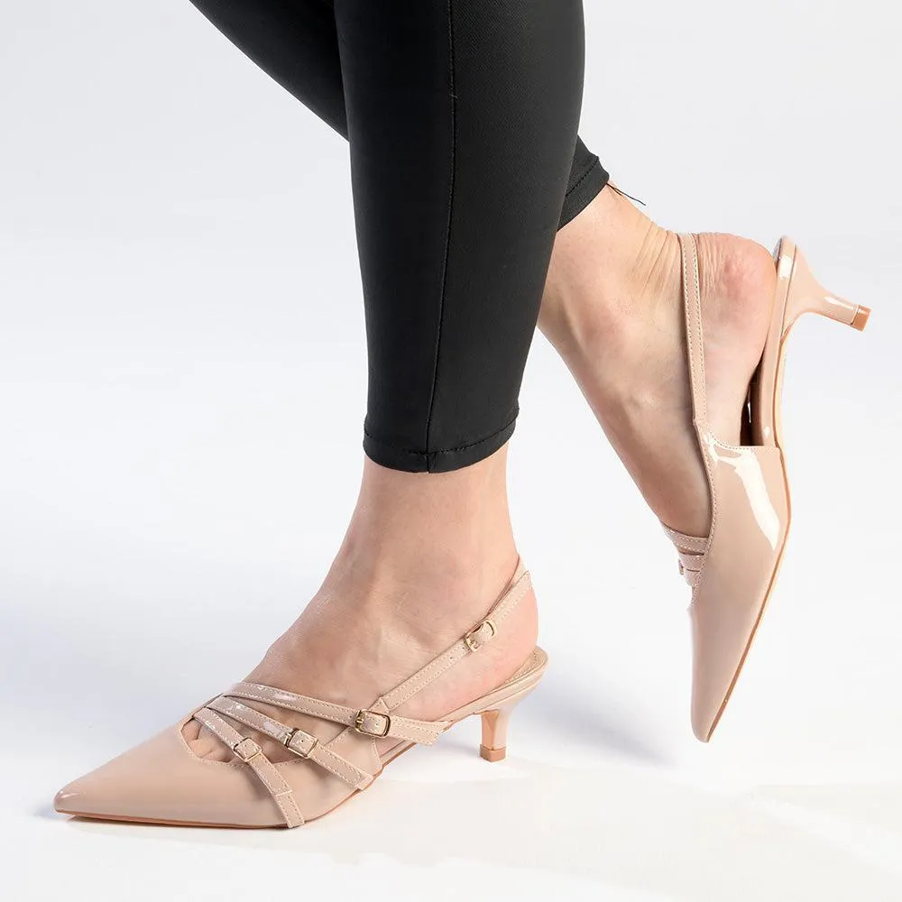 Madison Lameez 4 Kitten Heel - Nude