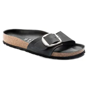Madrid Big Buckle in Black Oiled Leather