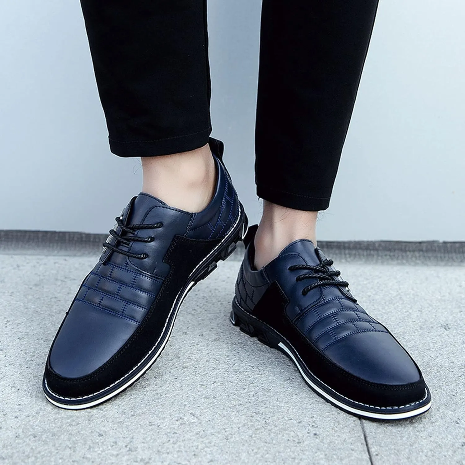 Meidiastra Men Casual Shoes Fashion Walking Shoes Loafers Casual Business Leather Shoes Flat Driving Shoes Dress Sneakers for Male