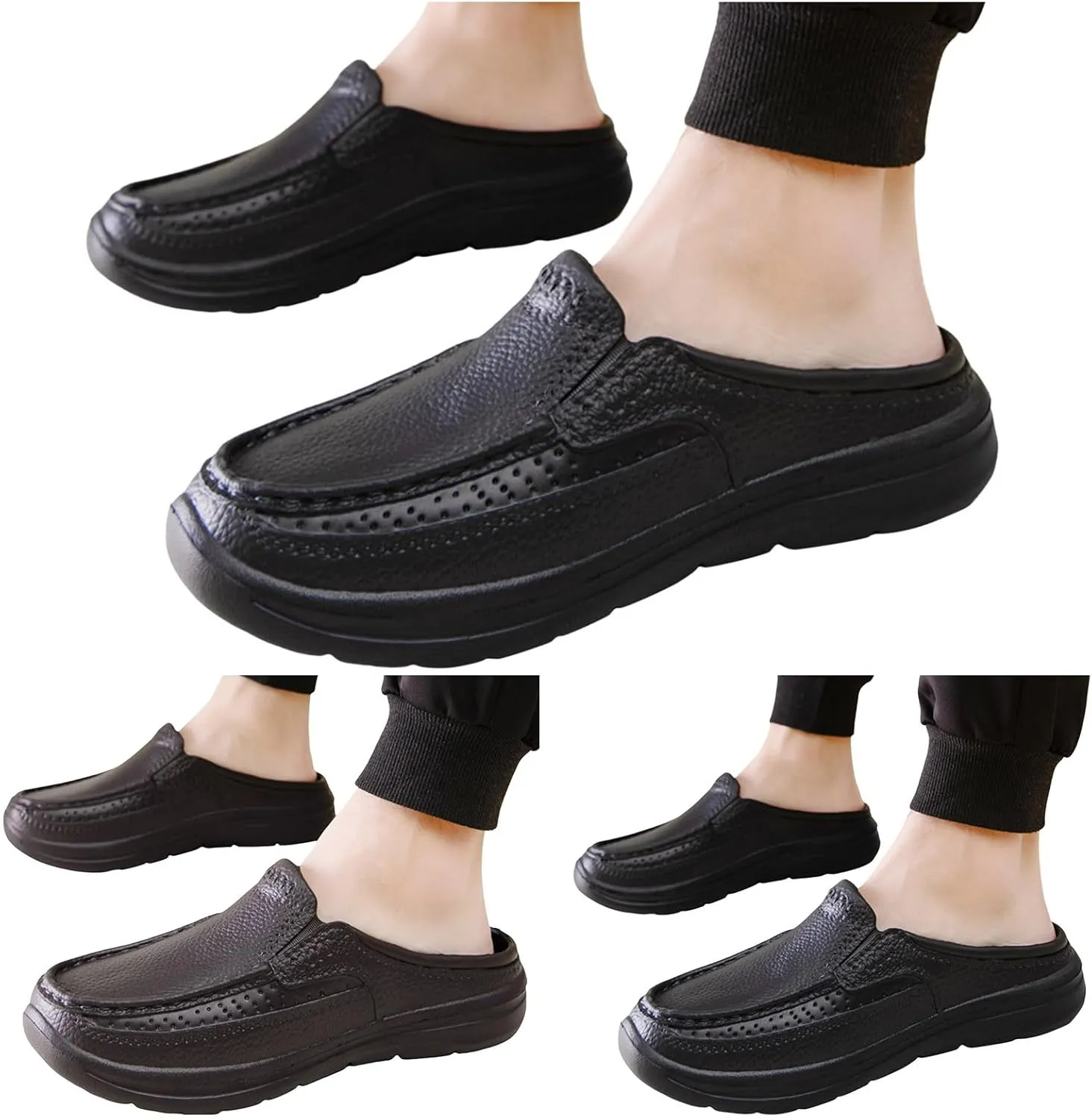 Men Sandals Fashionable New Pattern Simple Solid Color Summer Casual Half Drag Flat Bottom Comfortable Reefs Men Sandals Men'