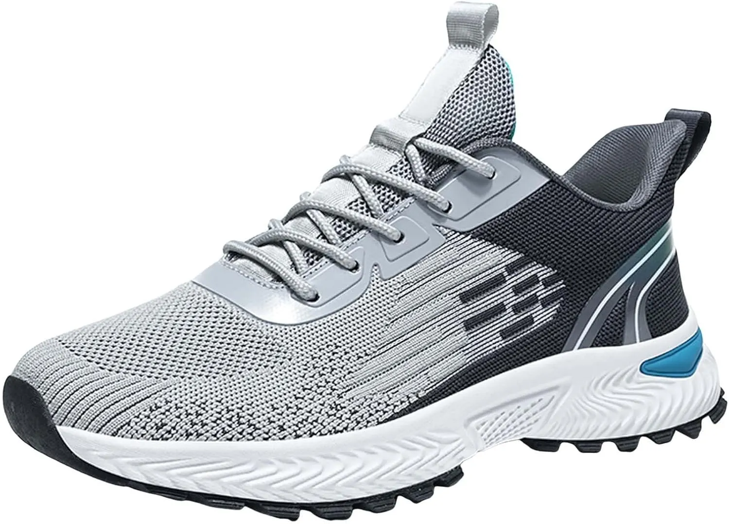 Men Sports Shoes Fashionable New Pattern Color Blocking Mesh Fabric Breathable Comfortable Non Slip Lace Men's Sneaker