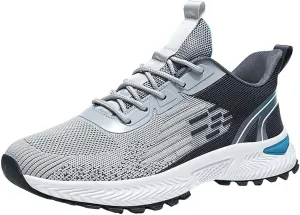 Men Sports Shoes Fashionable New Pattern Color Blocking Mesh Fabric Breathable Comfortable Non Slip Lace Men's Sneaker