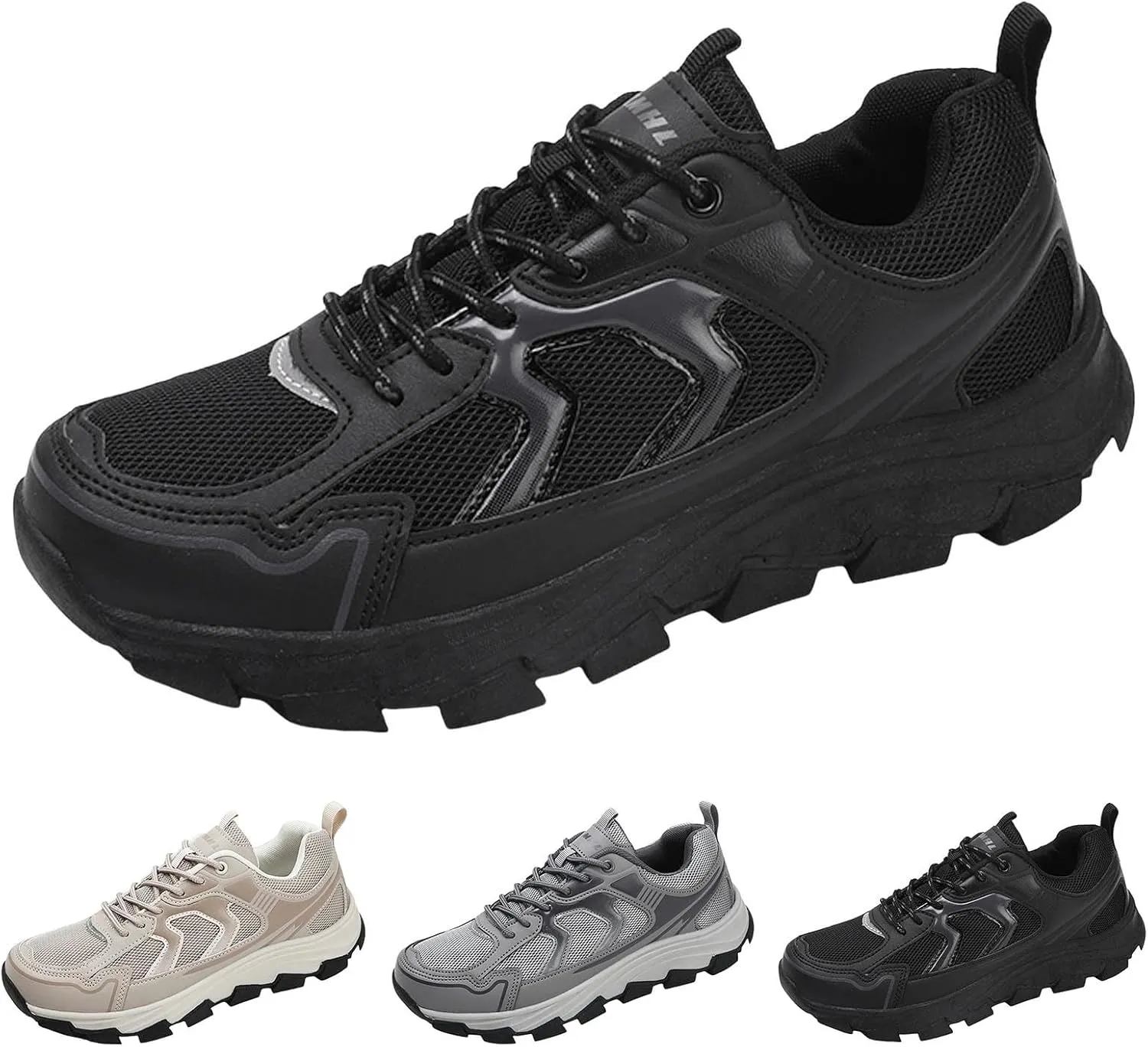 Men Sports Shoes Fashionable New Pattern Simple Solid Color Mesh Breathable Thick Sole Comfortable and Sneaker Socks Men Men'
