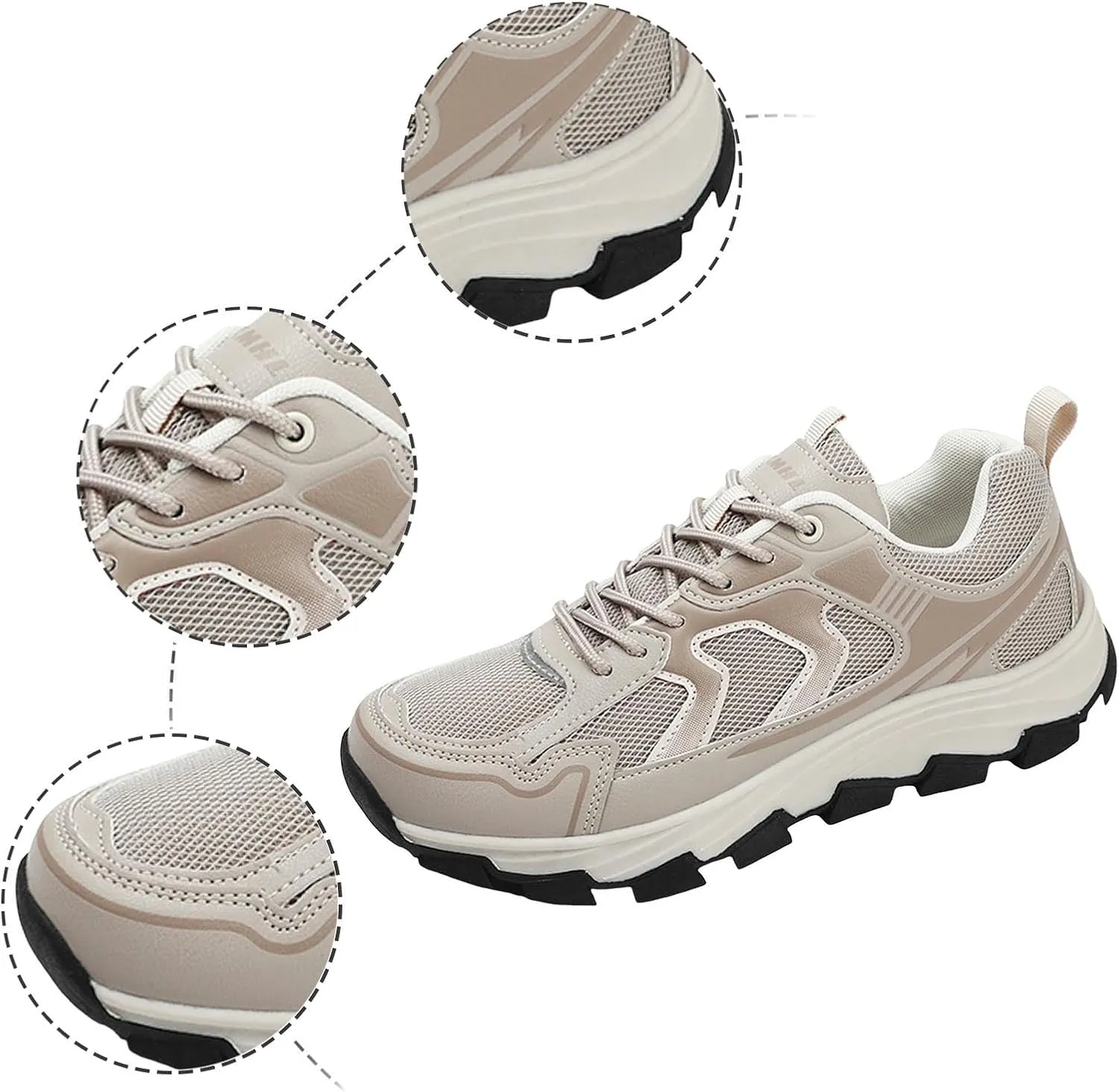 Men Sports Shoes Fashionable New Pattern Simple Solid Color Mesh Breathable Thick Sole Comfortable and Sneaker Socks Men Men'