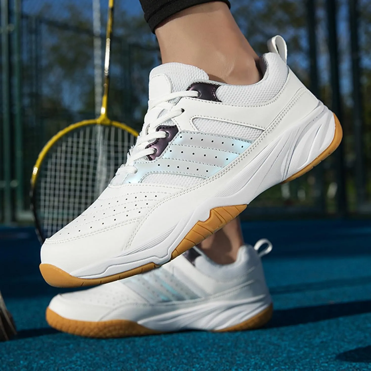 Men's Badminton Shoes Lightweight Tennis Pickleball Court Sneakers Wear-Resistant Indoor Outdoor Athletic Training Shoe