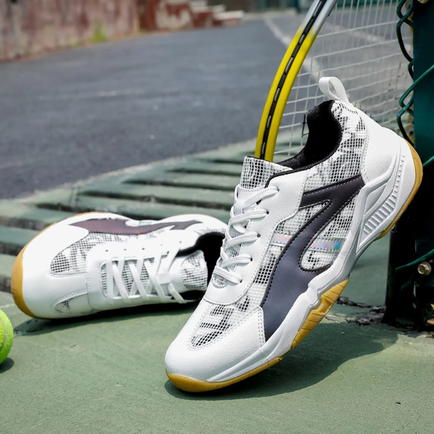 Mens Badminton Shoes Tennis Table Tennis Sneakers Indoor Court Shoes Non-Slip Comfortable Lightweight
