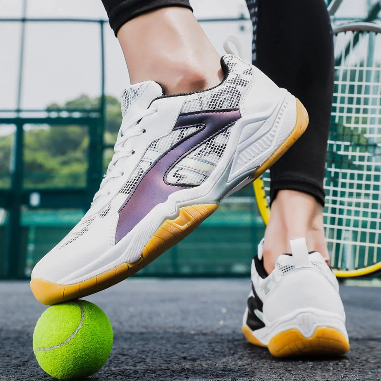Mens Badminton Shoes Tennis Table Tennis Sneakers Indoor Court Shoes Non-Slip Comfortable Lightweight