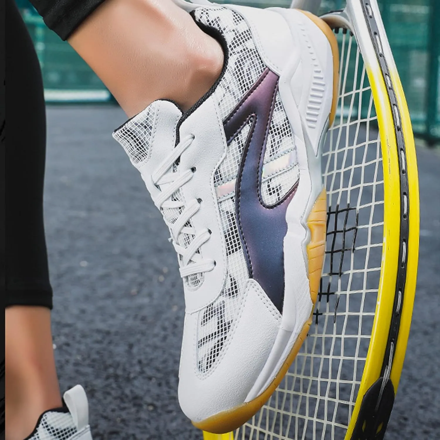 Mens Badminton Shoes Tennis Table Tennis Sneakers Indoor Court Shoes Non-Slip Comfortable Lightweight