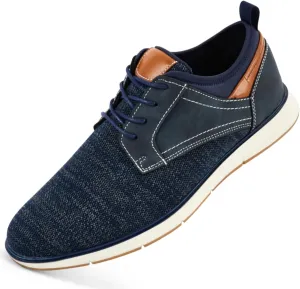 Men's Black Dress Shoes - Stylish Canvas Casual Shoes for Men - Classic Lace Up Derby Shoes Black