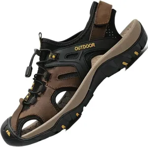 Men's Breathable Hiking Shoes, Comfy Non Slip Durable Fabric Upper Rubber Sole Cap Toe Elastic Band Closure for Outdoor Activities