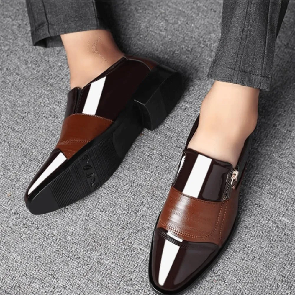 Mens Business Oxford Dress Shoes Breathable Leather Formal Office Wedding Party Rubber Sole Moccasins