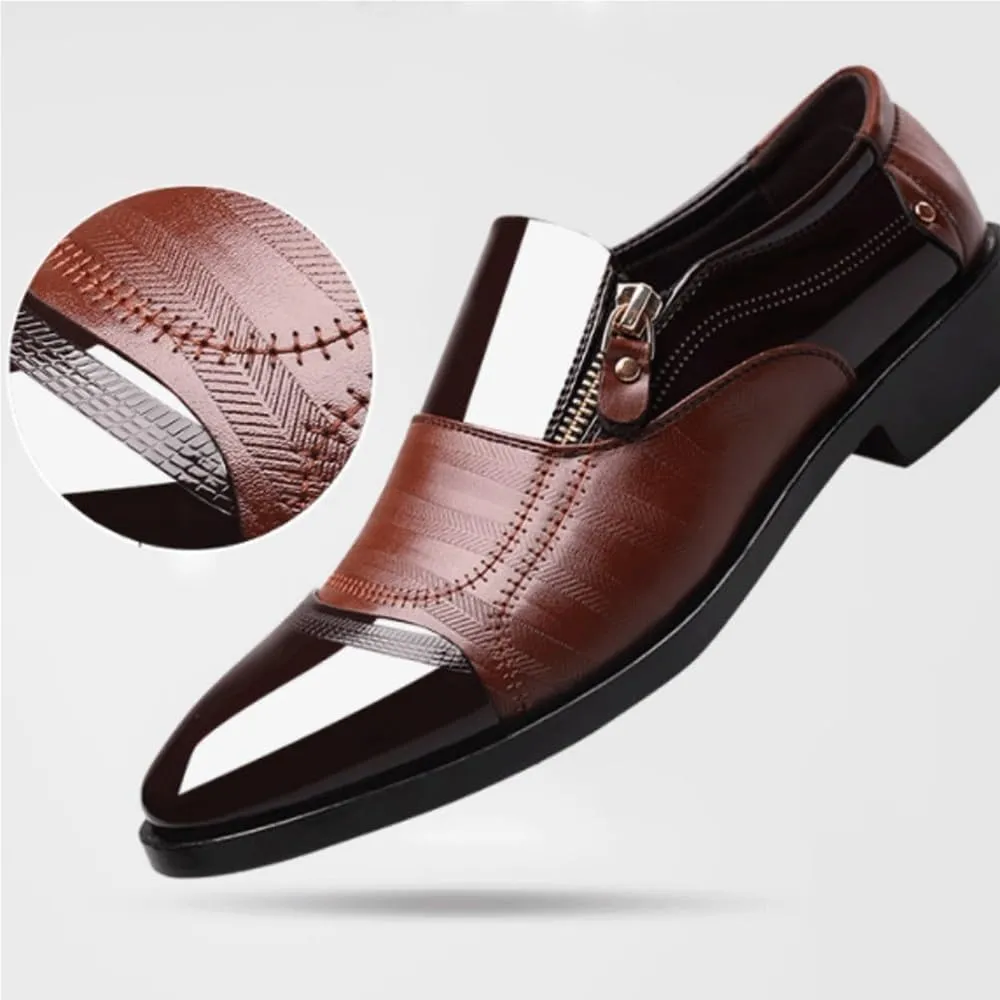 Mens Business Oxford Dress Shoes Breathable Leather Formal Office Wedding Party Rubber Sole Moccasins