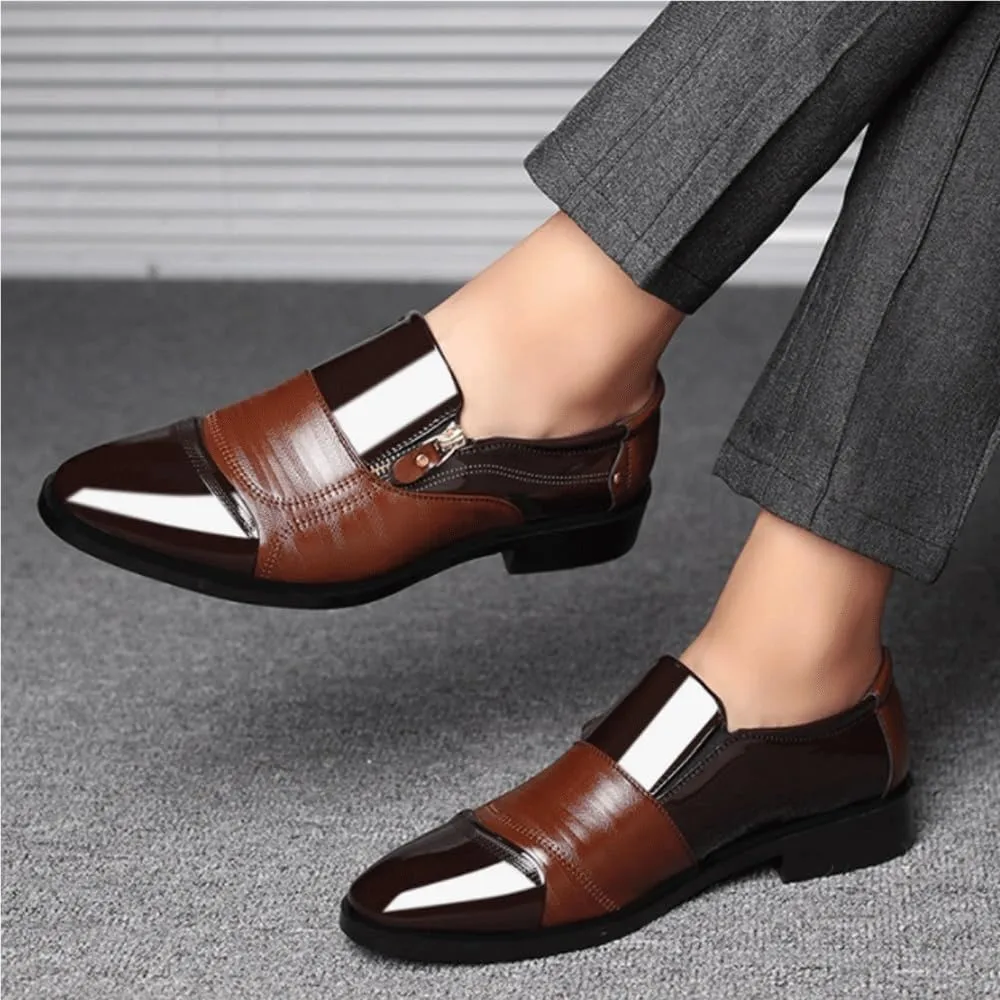 Mens Business Oxford Dress Shoes Breathable Leather Formal Office Wedding Party Rubber Sole Moccasins