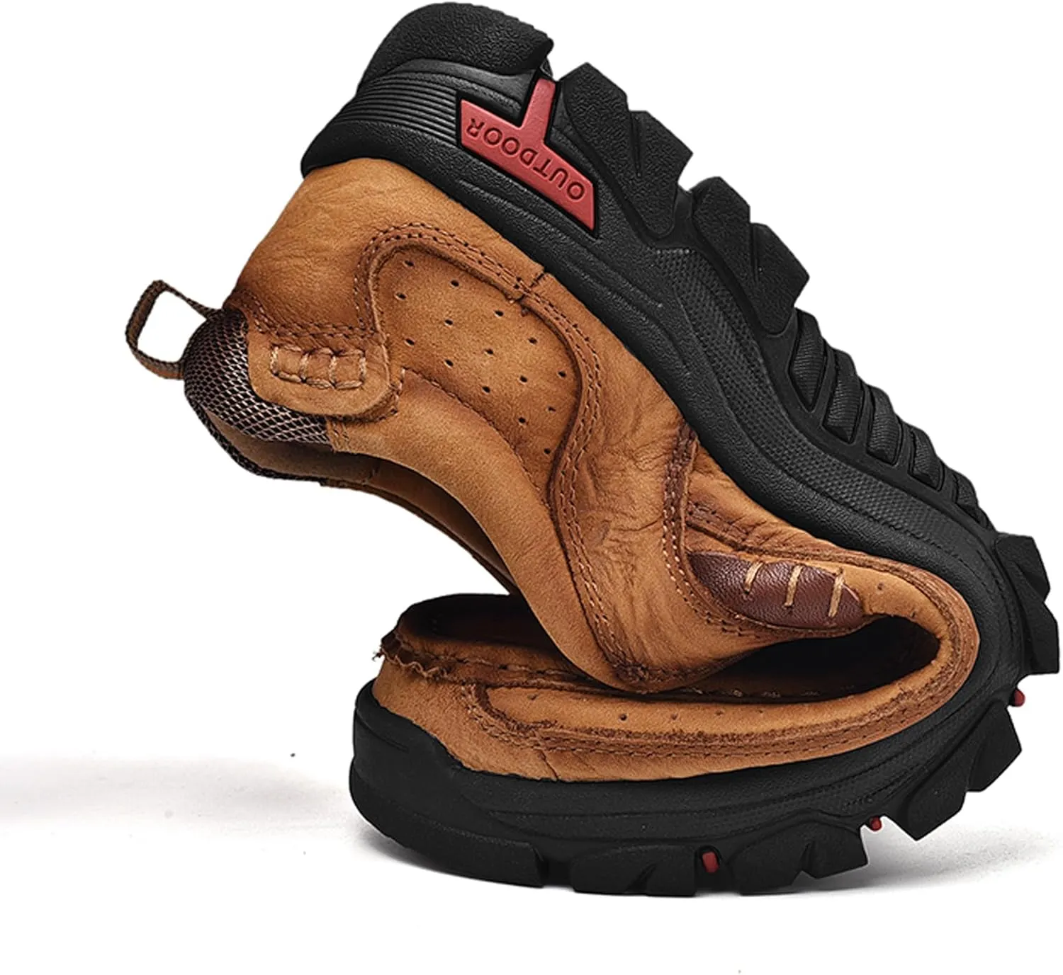 Men's Casual Sports Walking Shoes Cowhide Waterproof Outdoor Casual Shoes Breathable Leather Lightweight Loafers Classic Men's Casual Leather Shoes