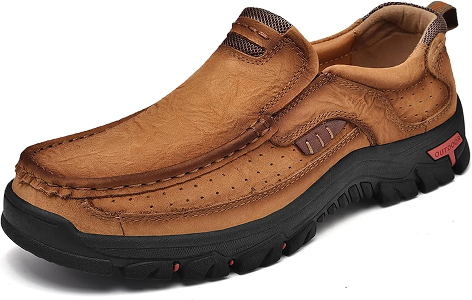Men's Casual Sports Walking Shoes Cowhide Waterproof Outdoor Casual Shoes Breathable Leather Lightweight Loafers Classic Men's Casual Leather Shoes