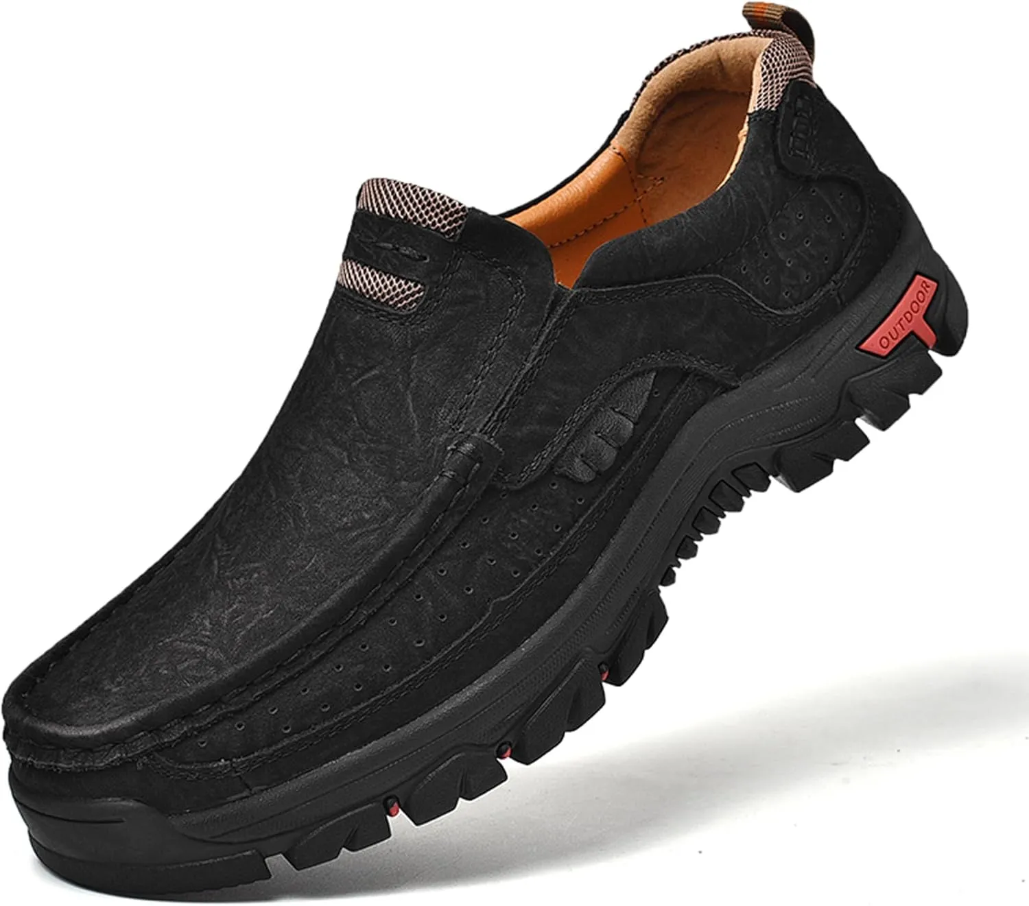 Men's Casual Sports Walking Shoes Cowhide Waterproof Outdoor Casual Shoes Breathable Leather Lightweight Loafers Classic Men's Casual Leather Shoes