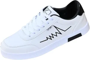Mens Casual Walking Shoes with Simple Painting,Low Top Lace Up Waterproof Non-Slip Skate Shoes for Men Cool Boys,Comfy Flat Sneakers for Daily Walking Standing Work Footwear