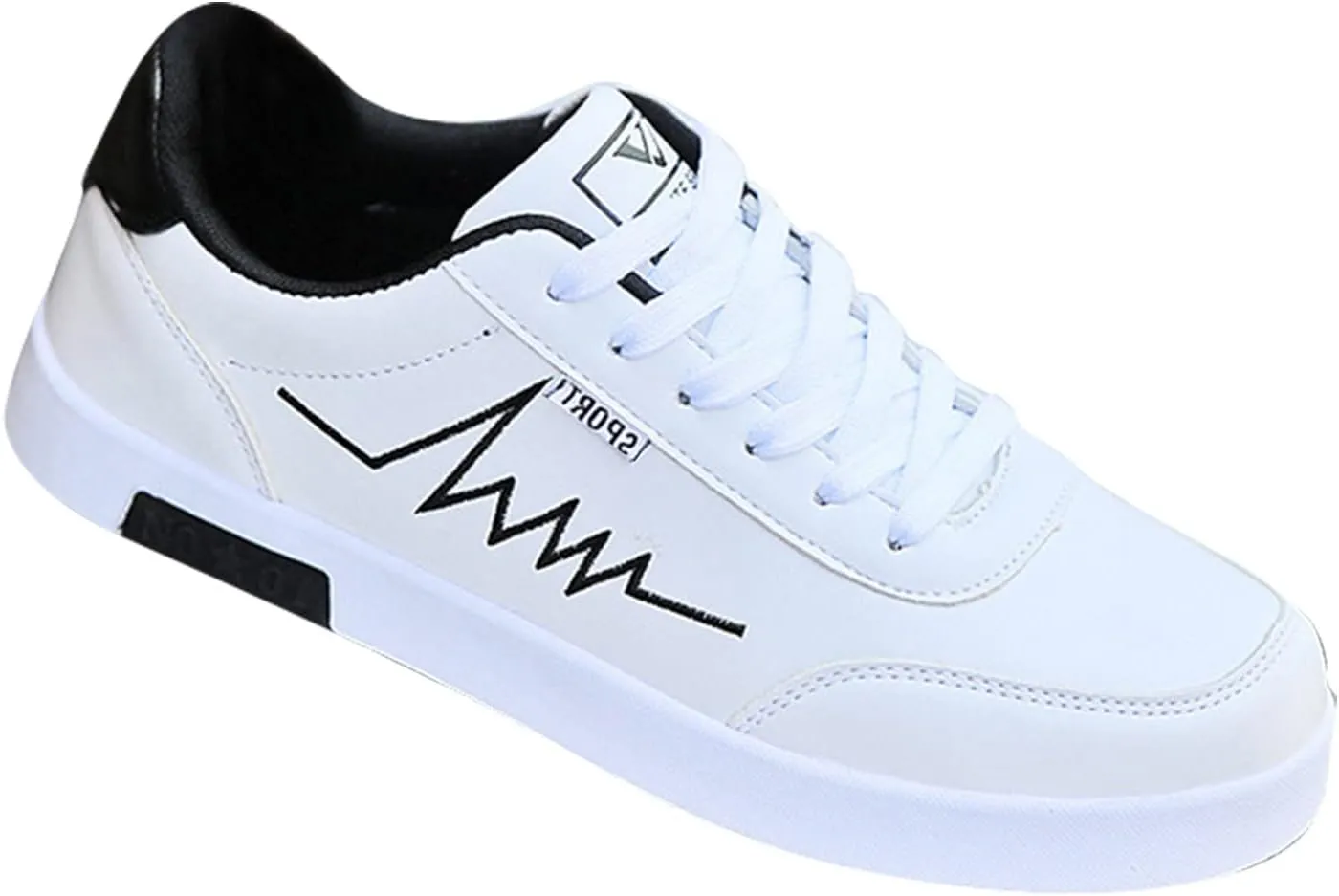 Mens Casual Walking Shoes with Simple Painting,Low Top Lace Up Waterproof Non-Slip Skate Shoes for Men Cool Boys,Comfy Flat Sneakers for Daily Walking Standing Work Footwear